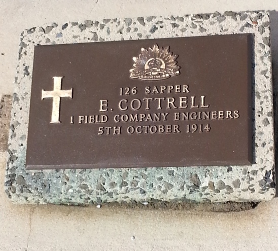 Ernest War Grave Waverley plaque