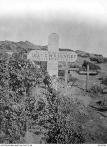 A photo of the original commemorative cross that was erected at Gallipoli in memory of Lieutenant (Lt) Clive Neilson Reynolds Huntley, 1st Field Company Engineers. 